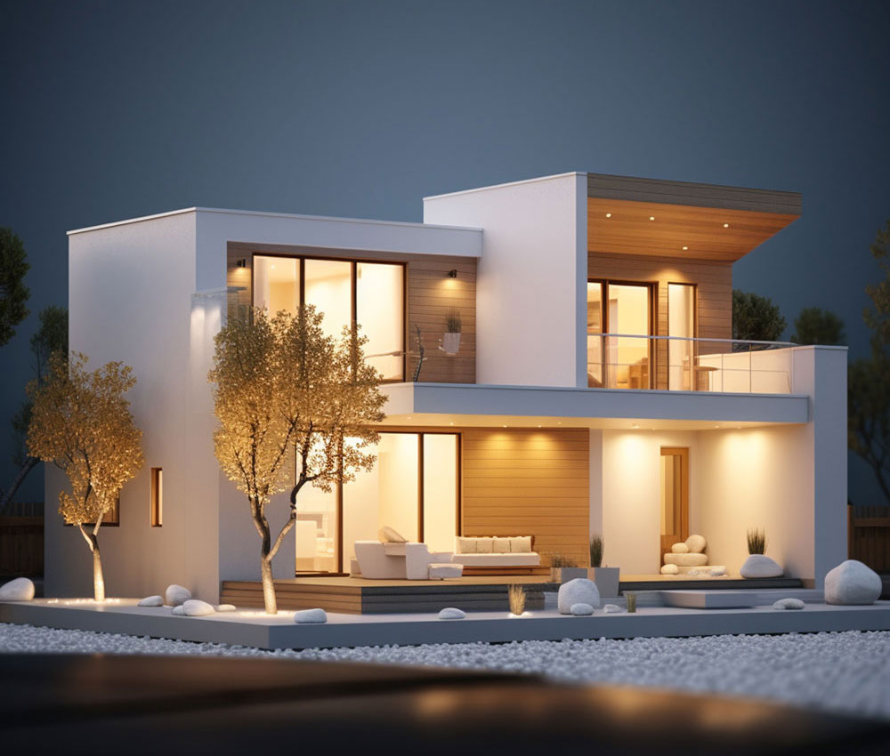 3d rendering house model 1c